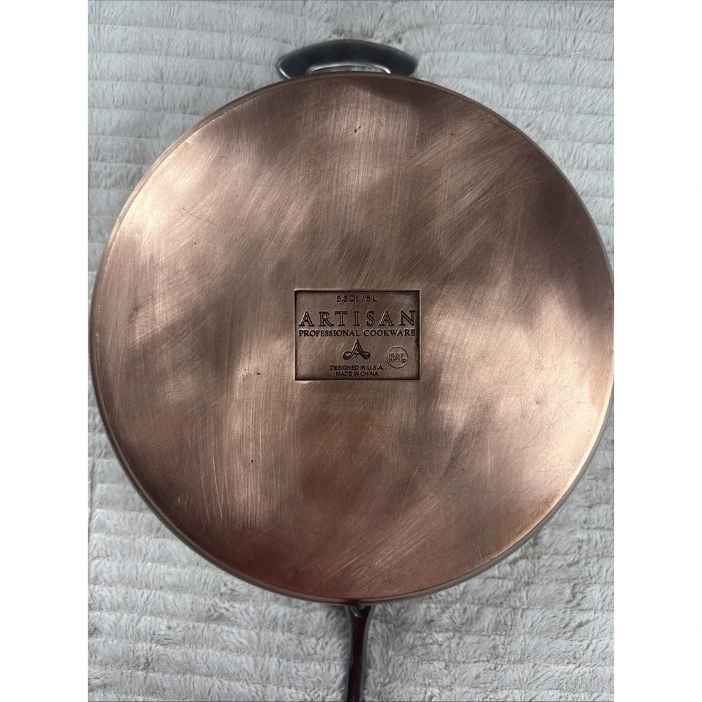 Artisan Professional Cookware Copper Bottom Stainless Steel Skillet Pan 12 Inch